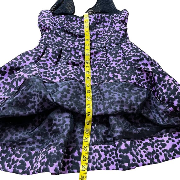 Taylor Womens Dress Size 2 Purple Black Polka Dot Ball Gown High Waist - Picture 11 of 11